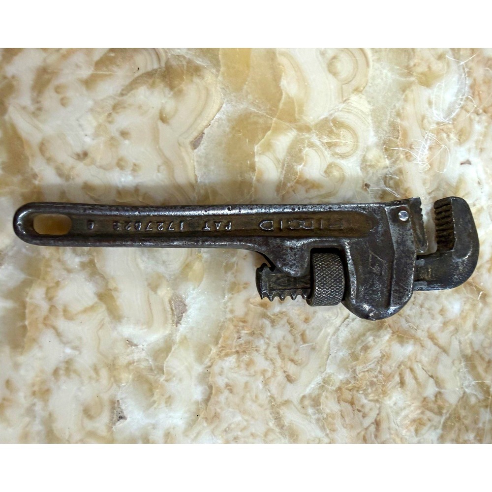 Antique Vintage RIDGID 6" Pipe Wrench Pat 1727023 Ridge Tool Co Elyria O. USA